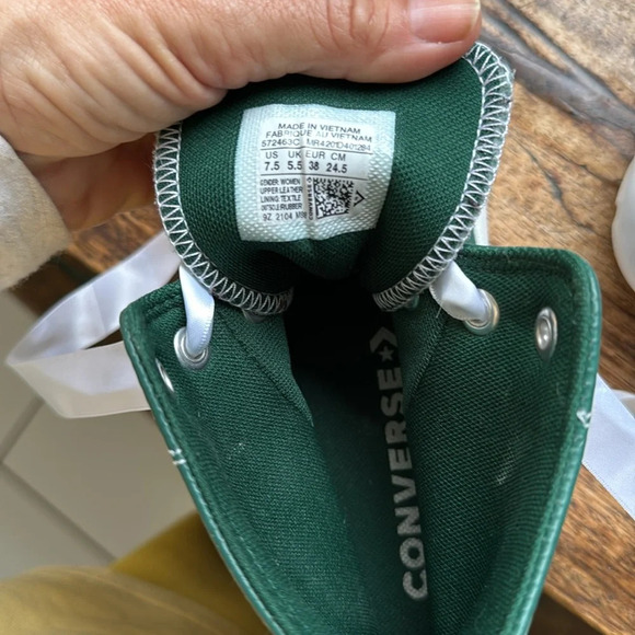 Converse All Star Chuck Taylor Platform /Chelsea Sneakers Leather Green Size 7.5 - Picture 6 of 9